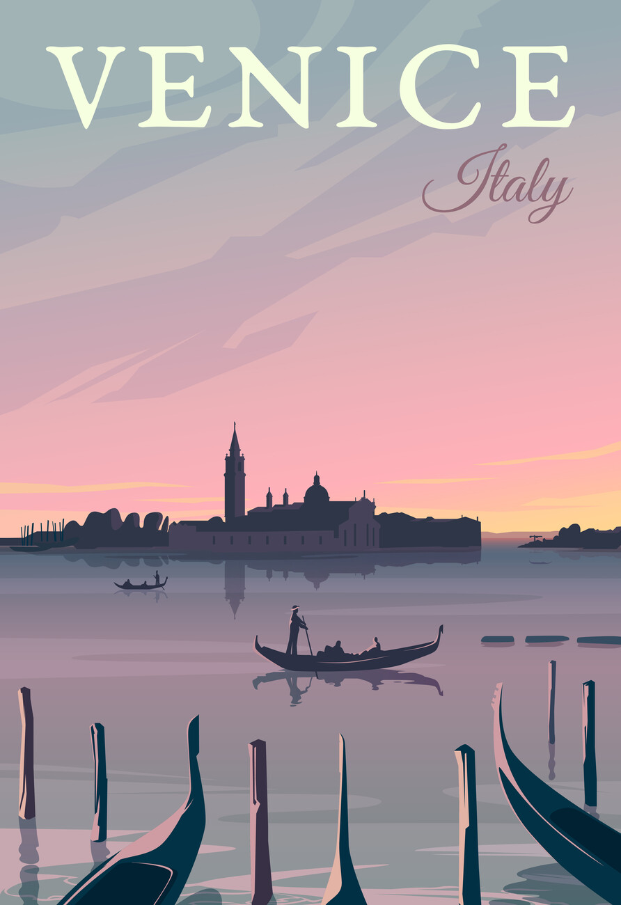 Wall Art Print, Venice Travel Poster