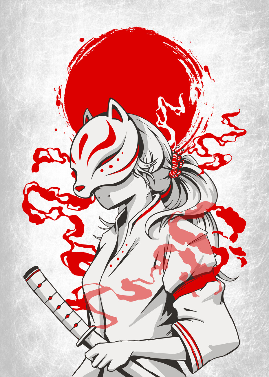 Póster Personalizado - Kitsune Anime T-shirts