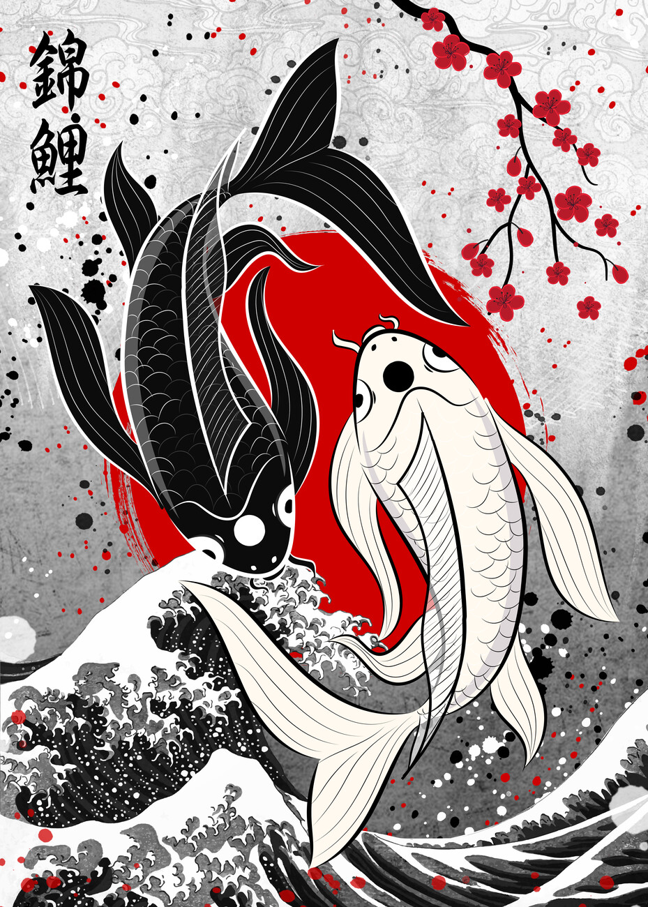 ying yang koi fish