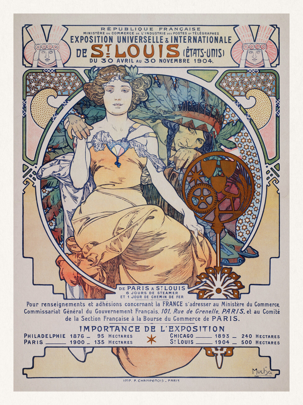 Canvas print Universal And International Exhibition Of St. Louis (Vintage  Art Nouveau) - Alfons / Alphonse Mucha