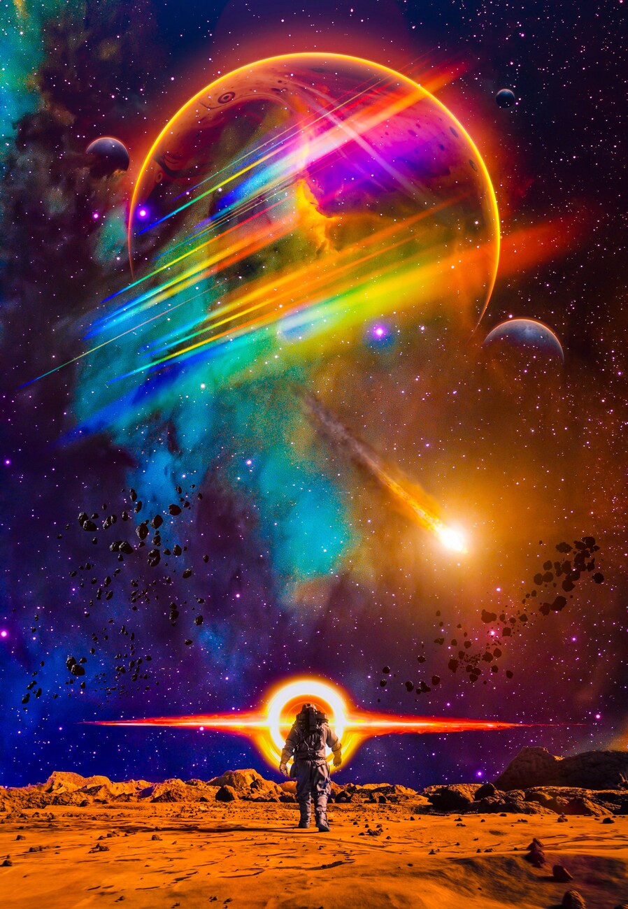 trippy astronaut art