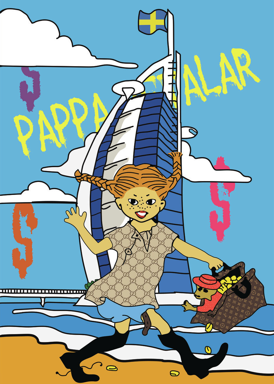 Tidlig ballade bånd Poster, plakat Pippi Pappa betalar | Gaver & Merch | Europosters