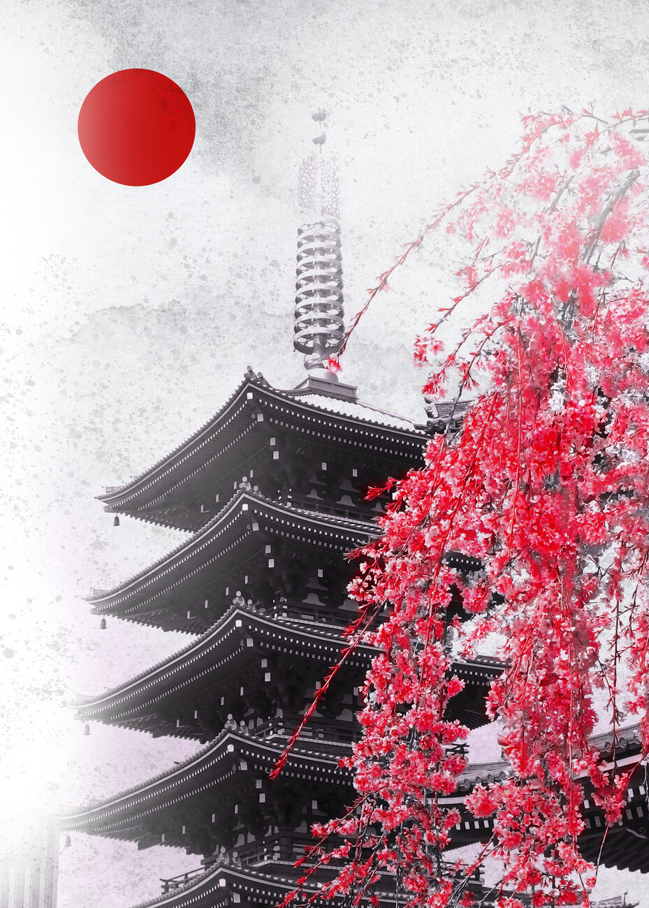 Pagoda Temple of Japan | Poster, Kunstdrucke, Fototapeten | Europosters