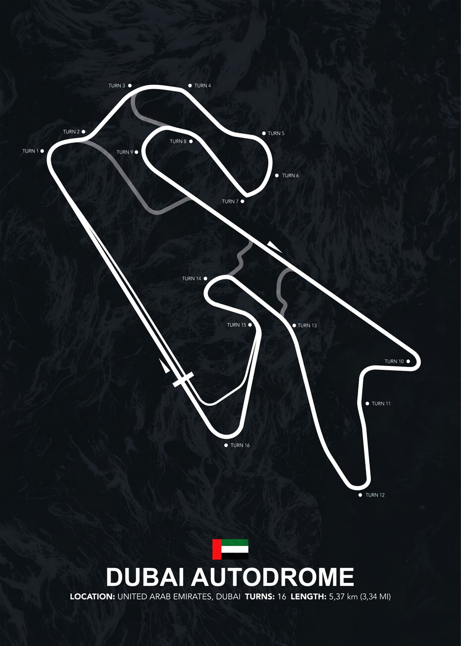 Art Poster Dubai Autodrome Circuit