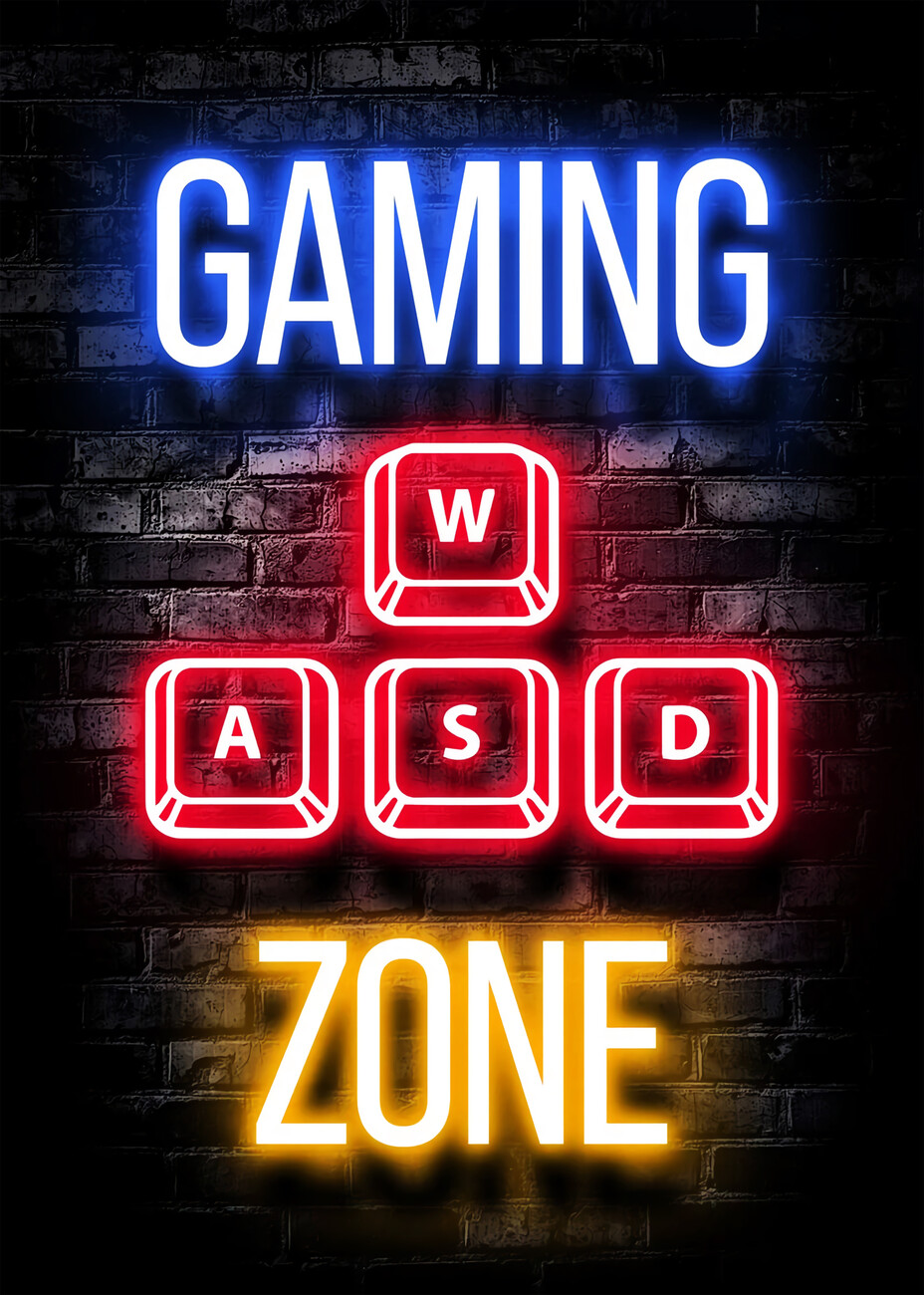 Wall Art Print WASD Gaming Zone, Gifts & Merchandise