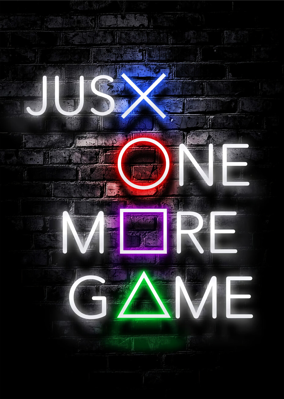 Just One More Game Poster PLAYSTATION Wall Art Video Game Poster