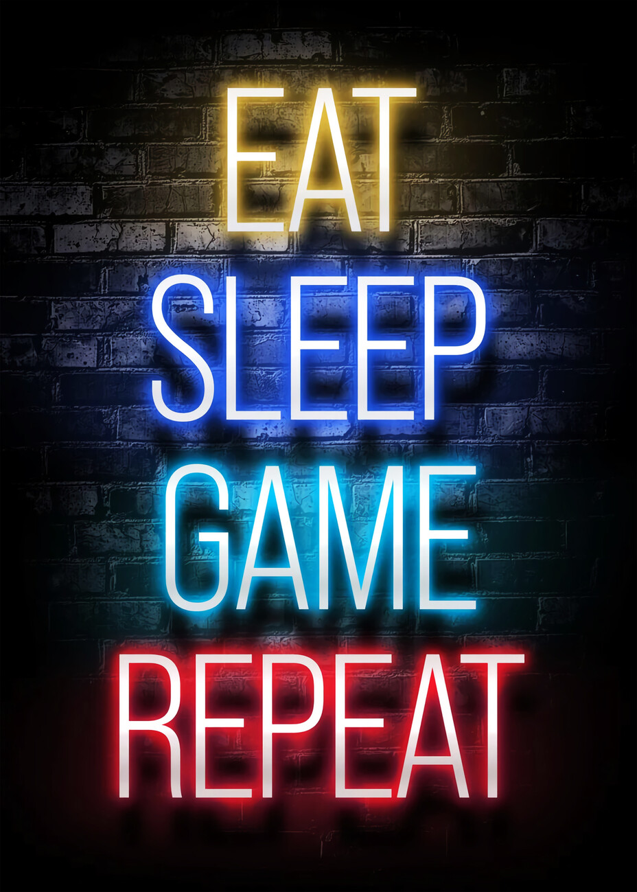 Poster Eat, Sleep, Game, Repeat - Gaming | Wall Art, Gifts & Merchandise 