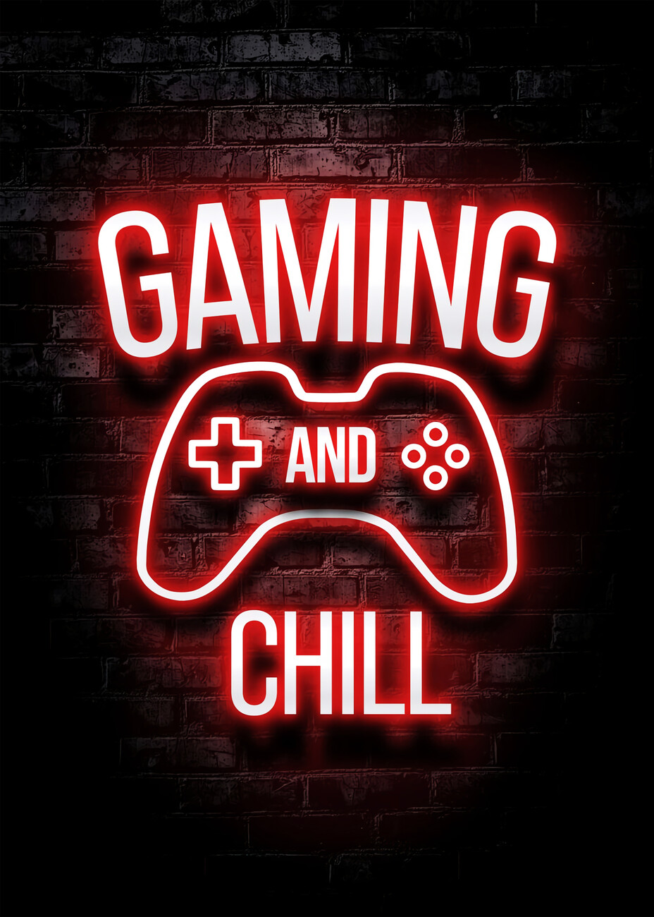 Poster, stampa Gaming and Chill, Regali & Merch