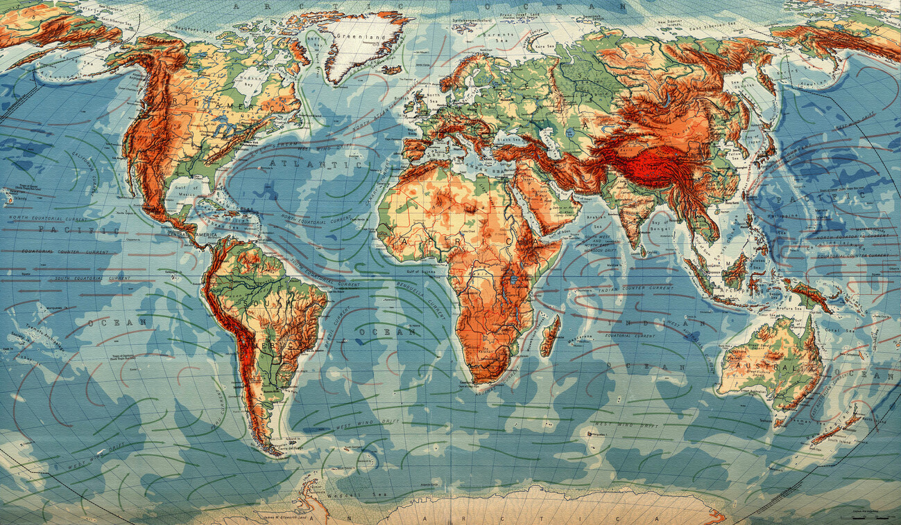 Mappa del Mondo da parete Vintage in legno