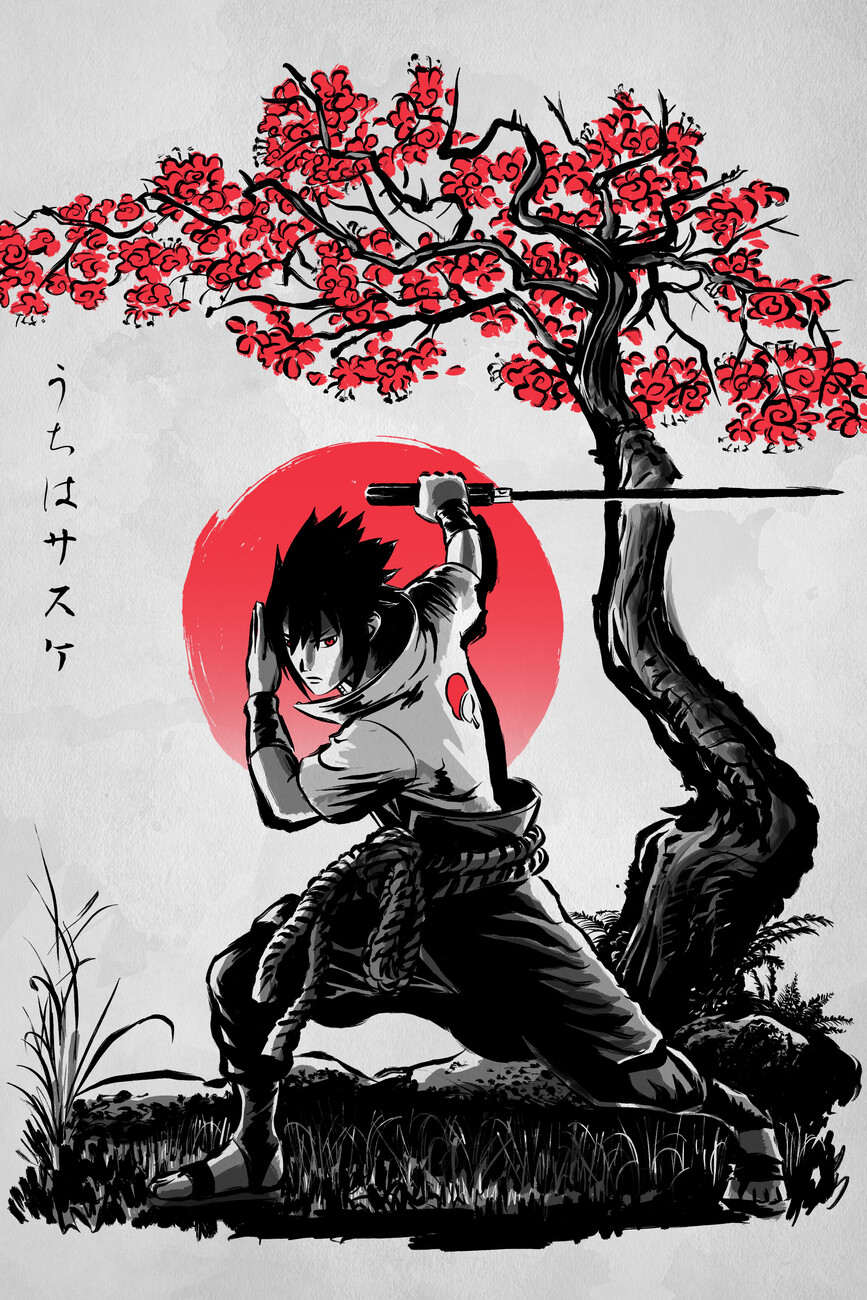 Poster Sasuke Japanese Anime  Presentes & Merchandising