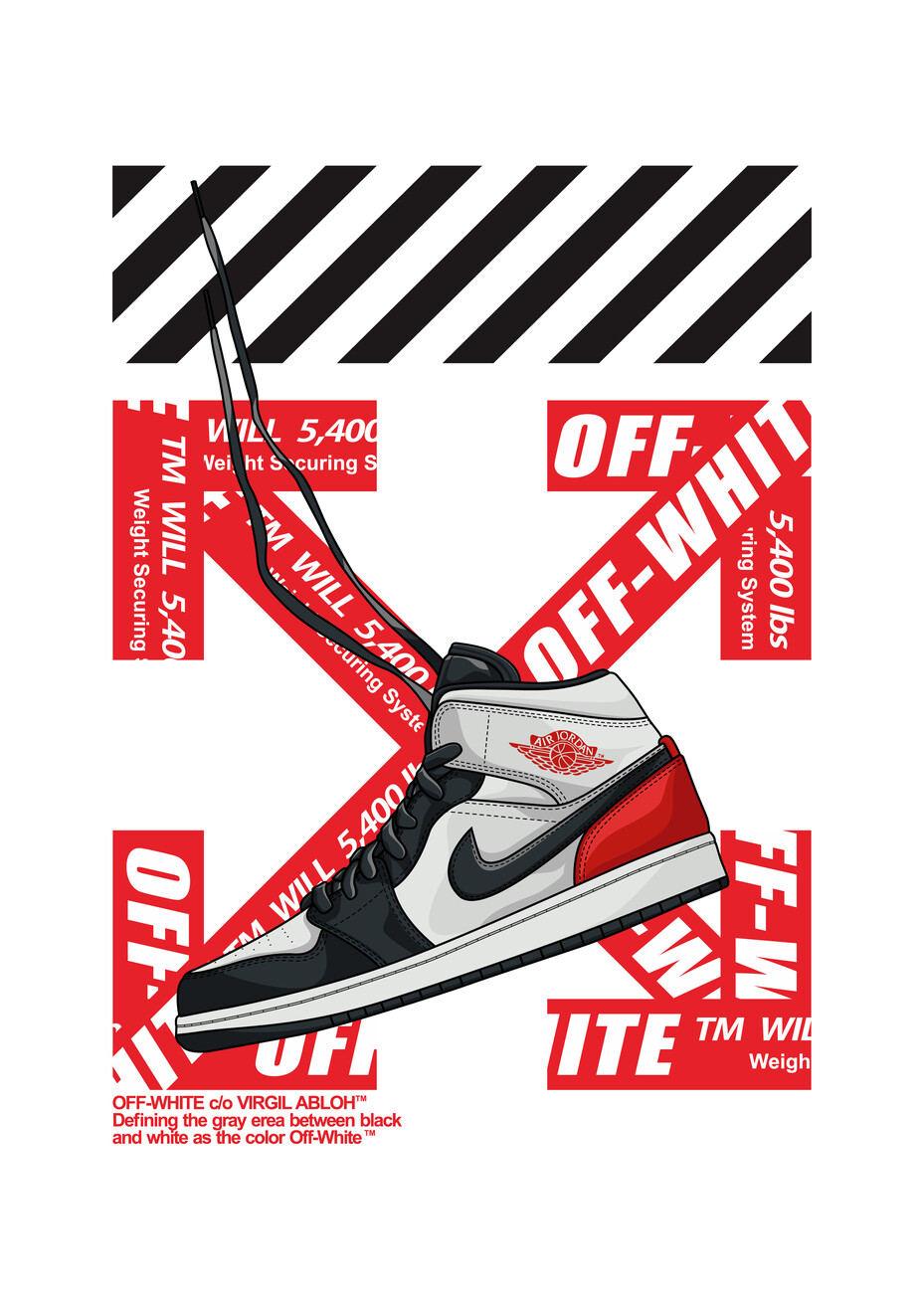 Poster, quadro Jordan off white, Regalos, merch