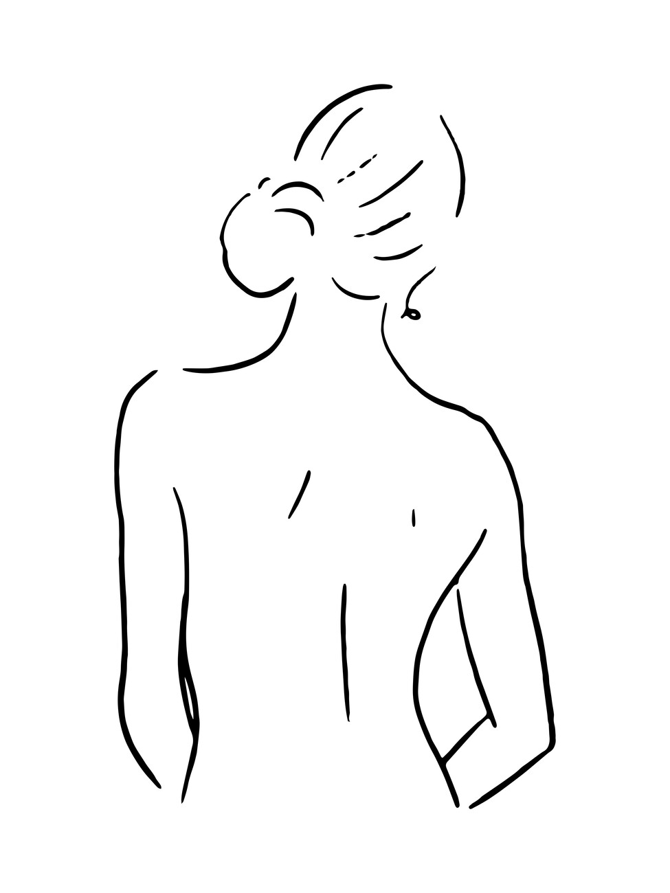 Female Body Line Art, Woman Body Silhouette Wall Print