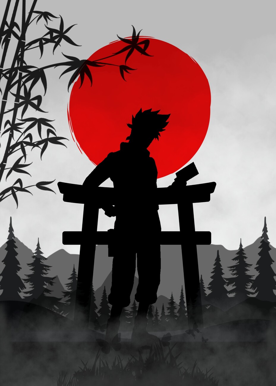 Anime Girl Silhouette Illustration @ Silhouette.pics