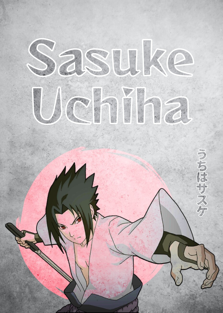 Sasuke uchiha collage wall poster Paper Print - Animation