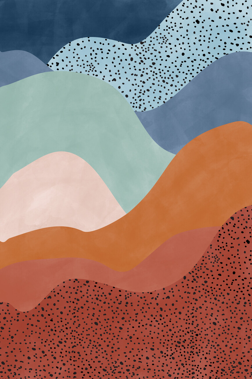 Illustration Terracotta & Blue Landscape No.2