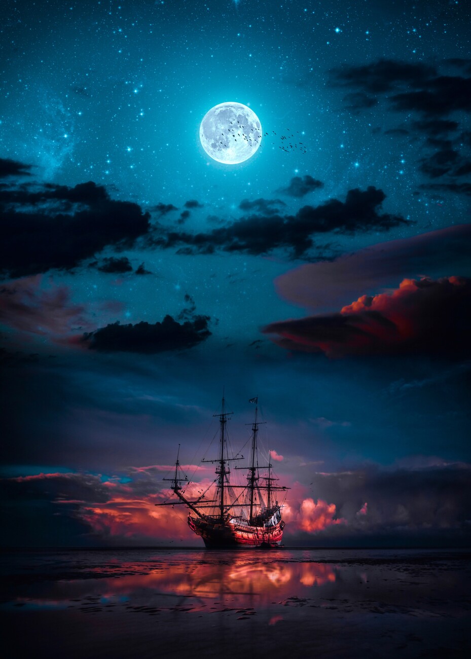 Wall Art Print, Pirate Ship