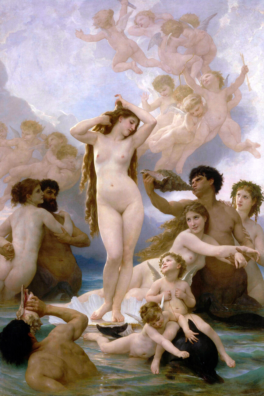 Sticker The Birth of Venus (Vintage Female Nude) - William Bouguereau