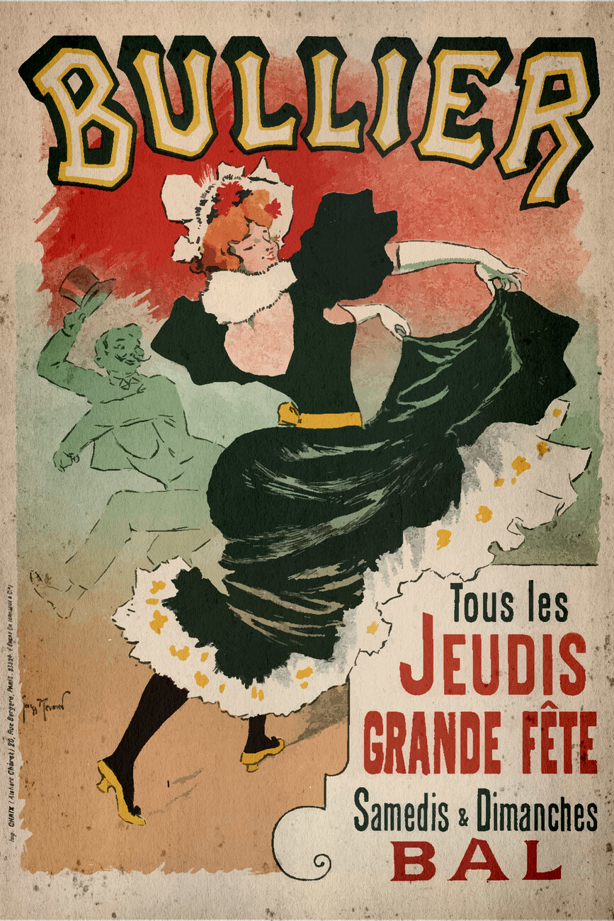 Illustrazione artistiche, Bullier Theater 1899 Vintage Poster