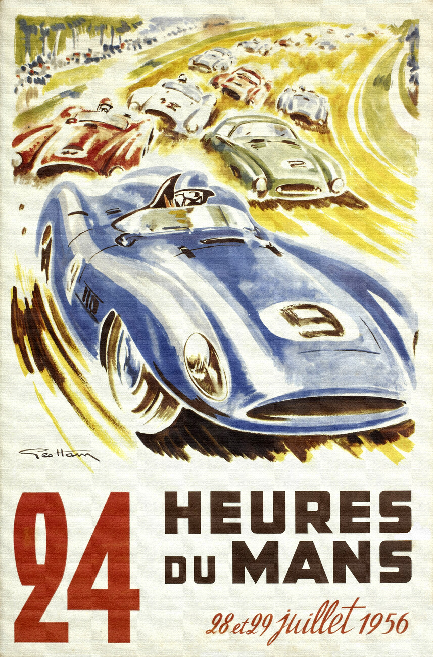 illustration | Vintage 1956 Le Mans auto poster | Europosters