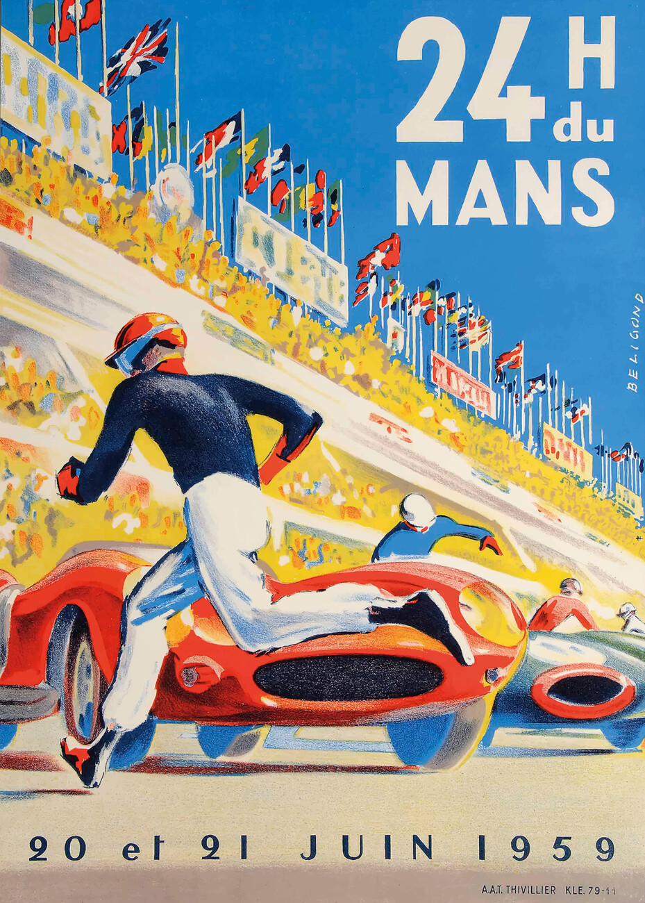 Illustration artistiques 1959 24 Hours of Le Mans Race Poster