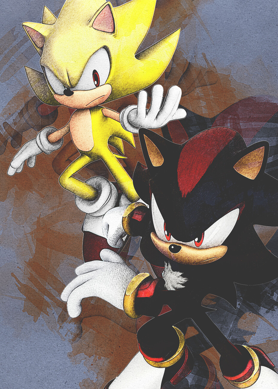 Shadow the Hedgehog Fan Art Print Anime Print Sonic Art 