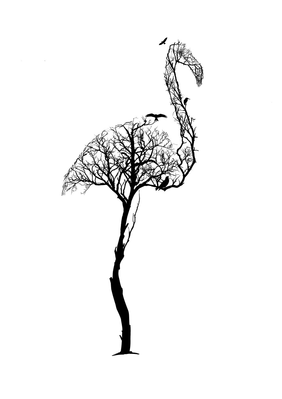 warehouse clipart black and white tree