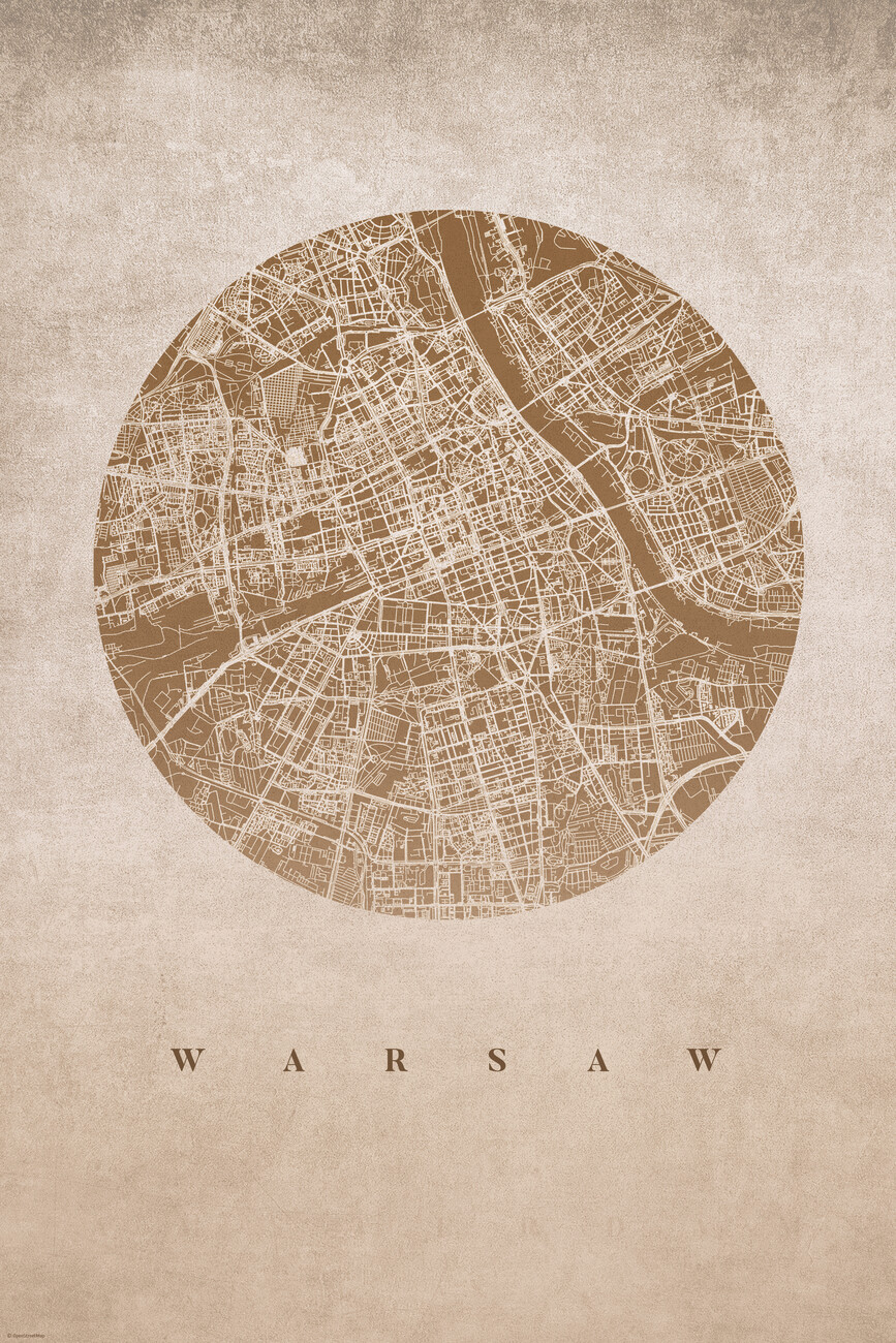 Map Vintage Warsaw