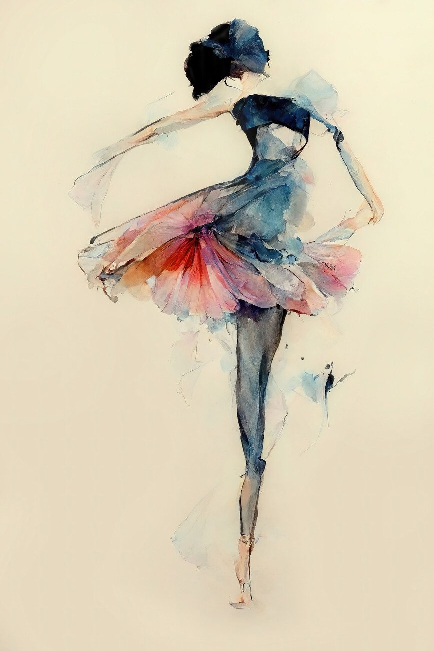 Kreet Niet essentieel Ondraaglijk Wall Art Print | Ballerina watercolor | Europosters