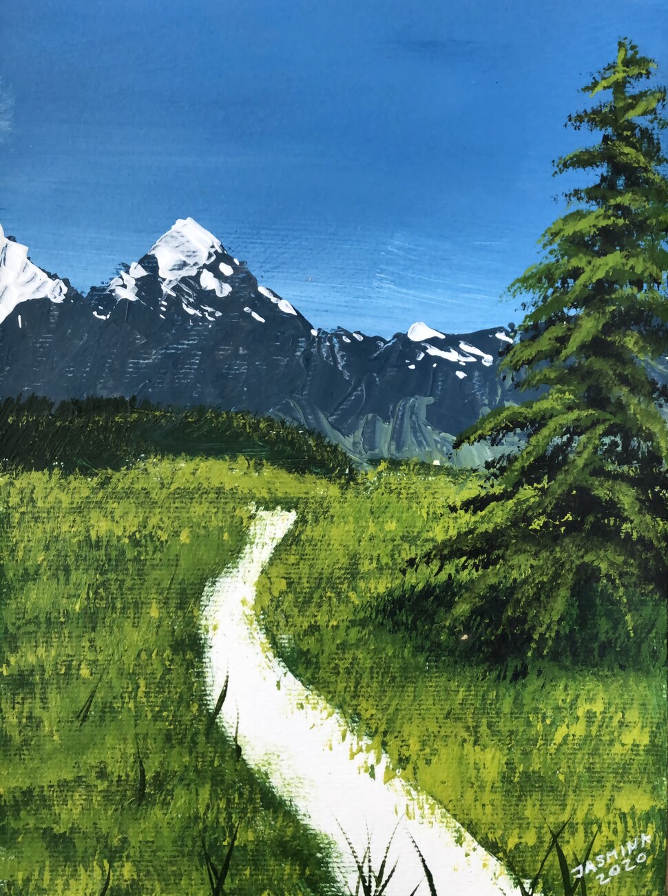 Láminas decorativas para enmarcar, Road to the Mountain - Landscape  Painting