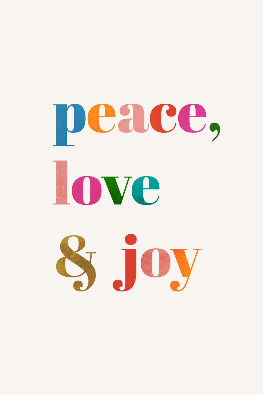 Wall Art Print, Peace, love and joy