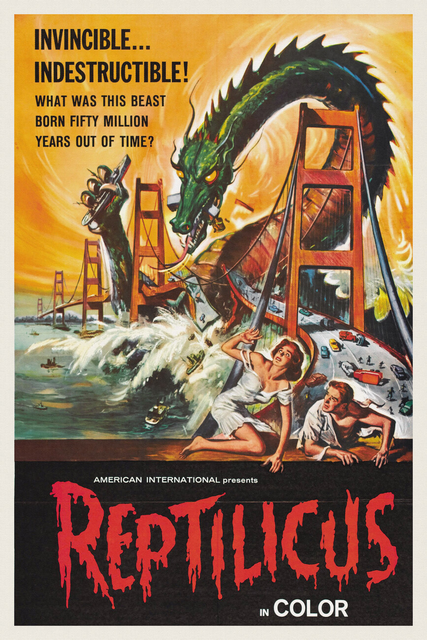 Reptilicus (Vintage Cinema / Retro Movie Theatre Poster / Horror & Sci-Fi)