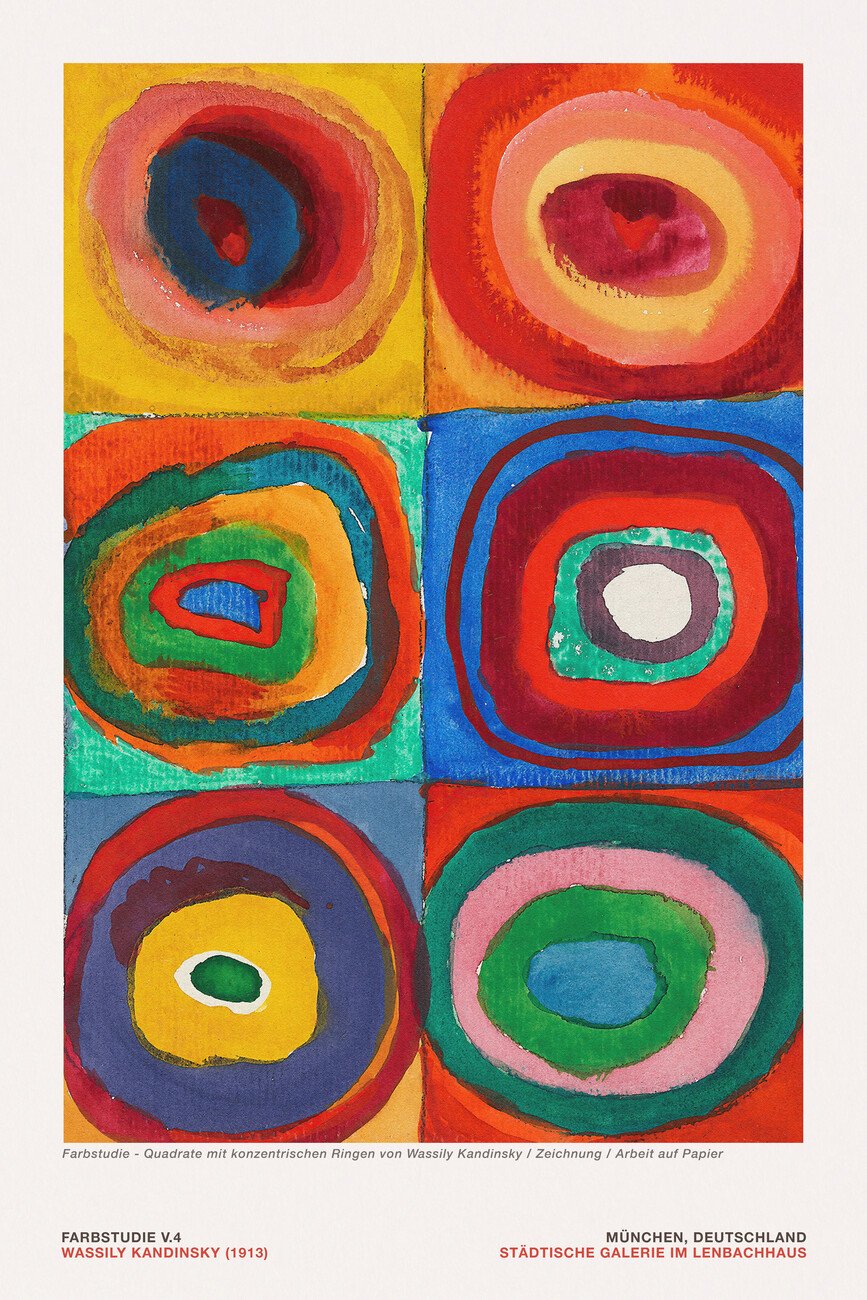 Colour Study V.4 (Abstract Vibrant Colourful Circles, 4 of 4) - Wassily  Kandinsky