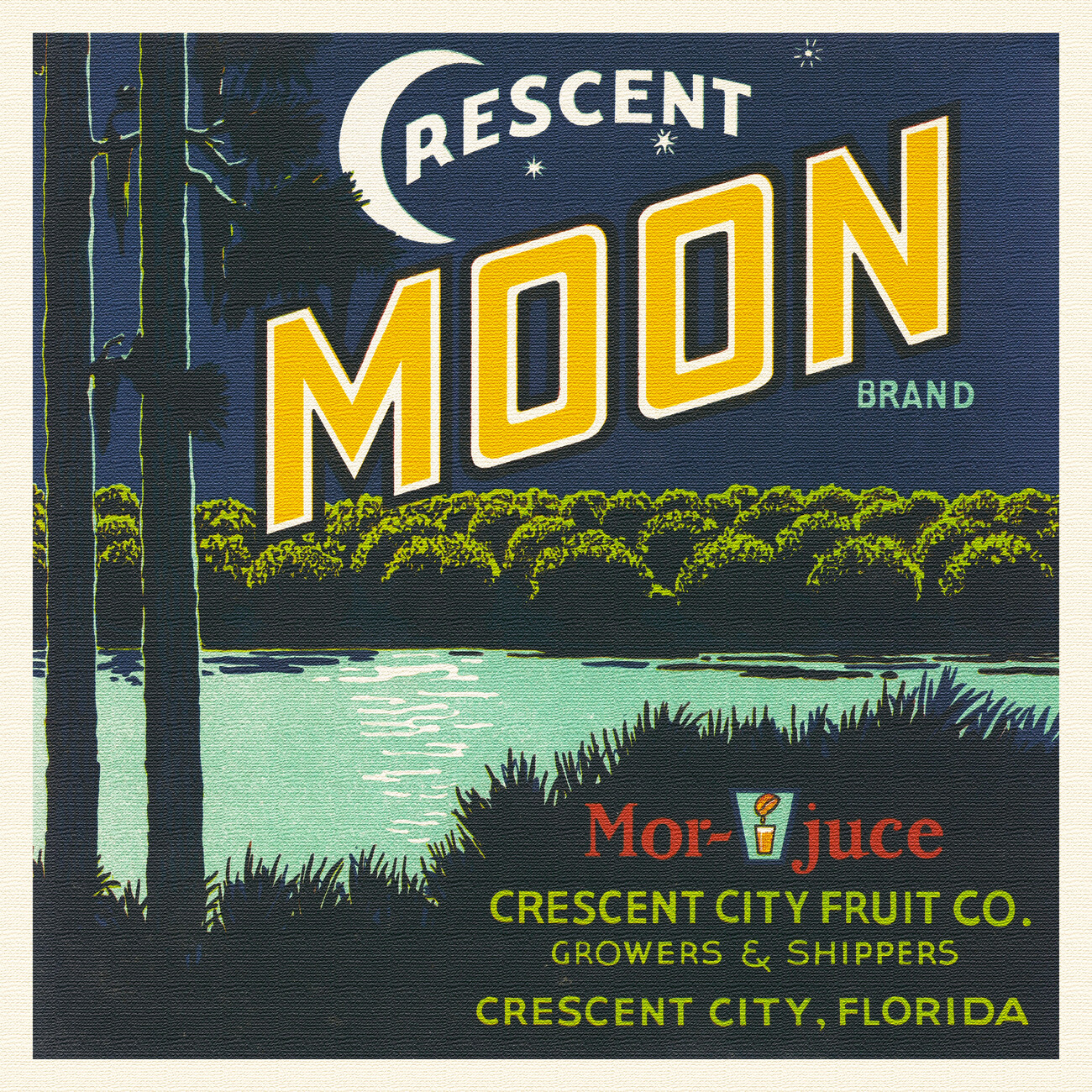 vintage crescent moon art