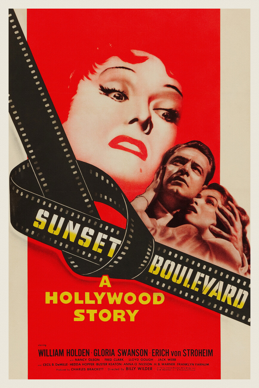 Reproduction de Tableau Sunset Boulevard (Vintage Cinema / Retro Movie  Theatre Poster / Iconic Film Advert)