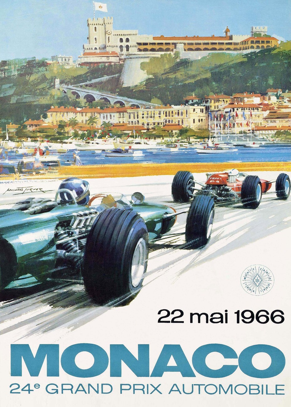 Wall Art Print, 1966 MONACO Grand Prix Racing