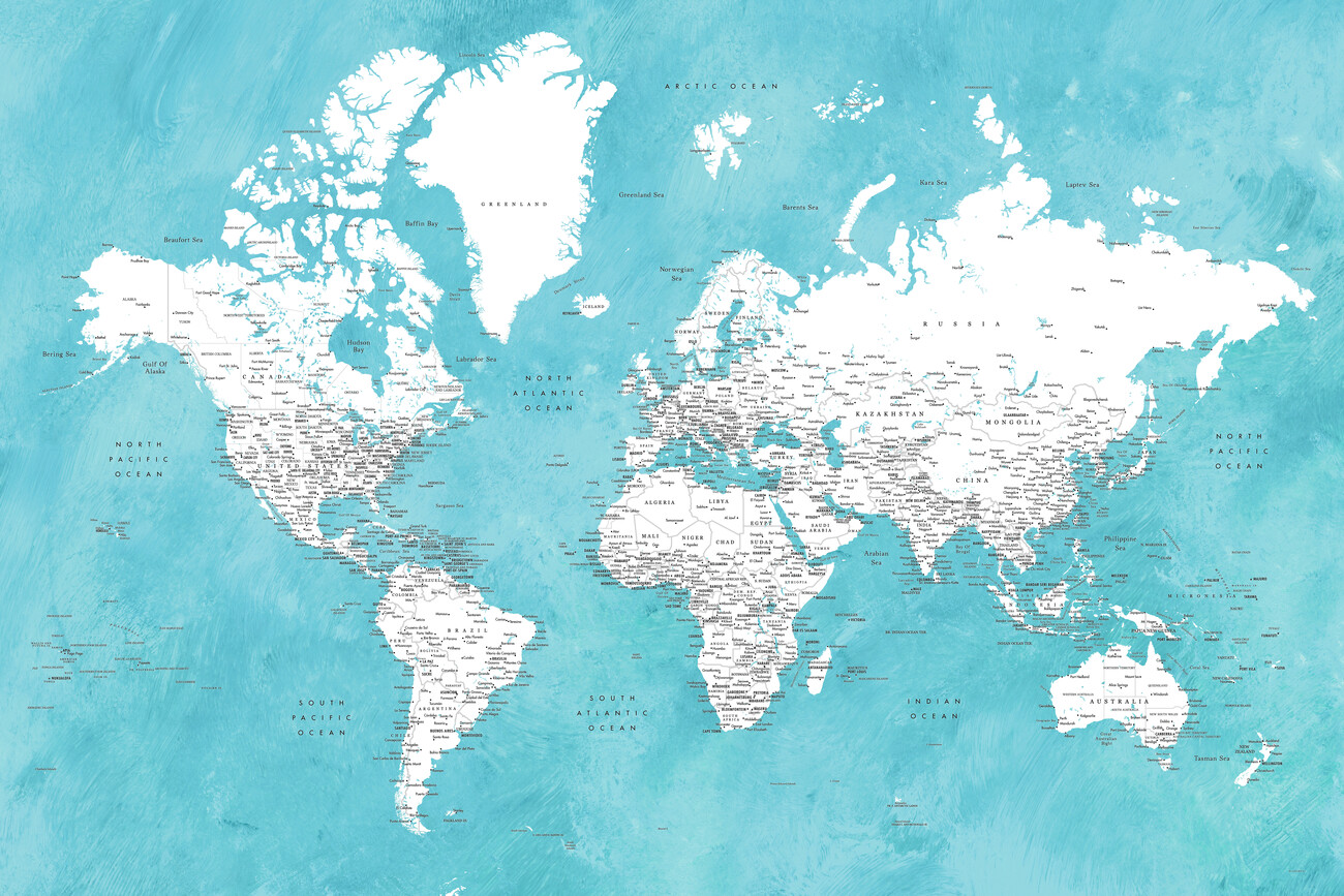 Map Detailed world map with cities Idrak