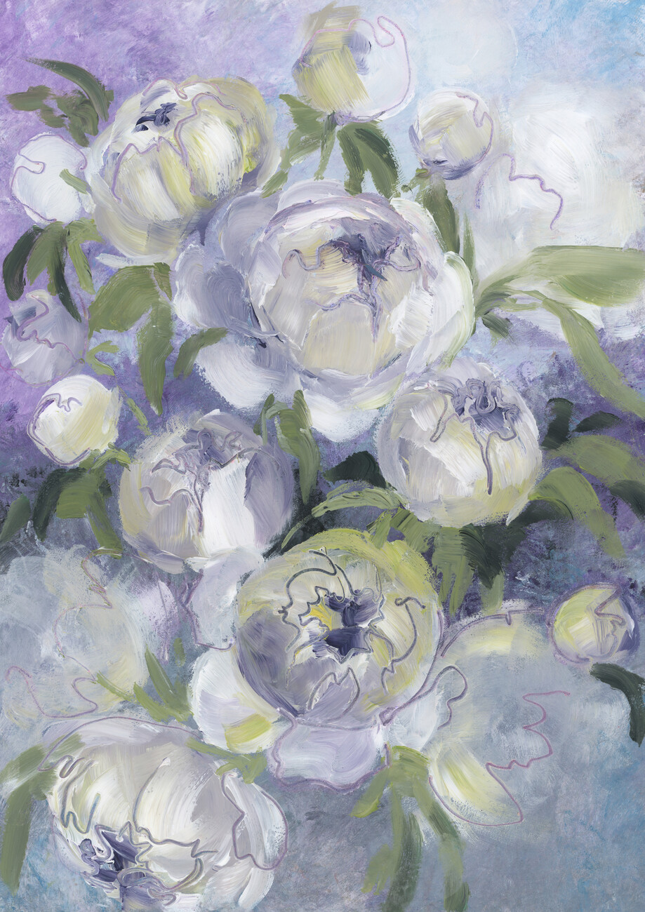 Ilustrace Sady painterly florals in violet