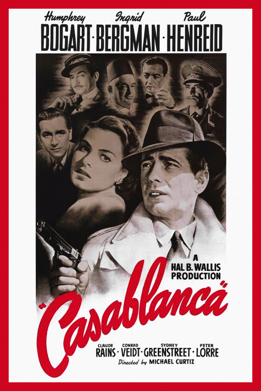 Obrazová reprodukce Casablanca (Vintage Cinema / Retro Theatre Poster), (26.7 x 40 cm)