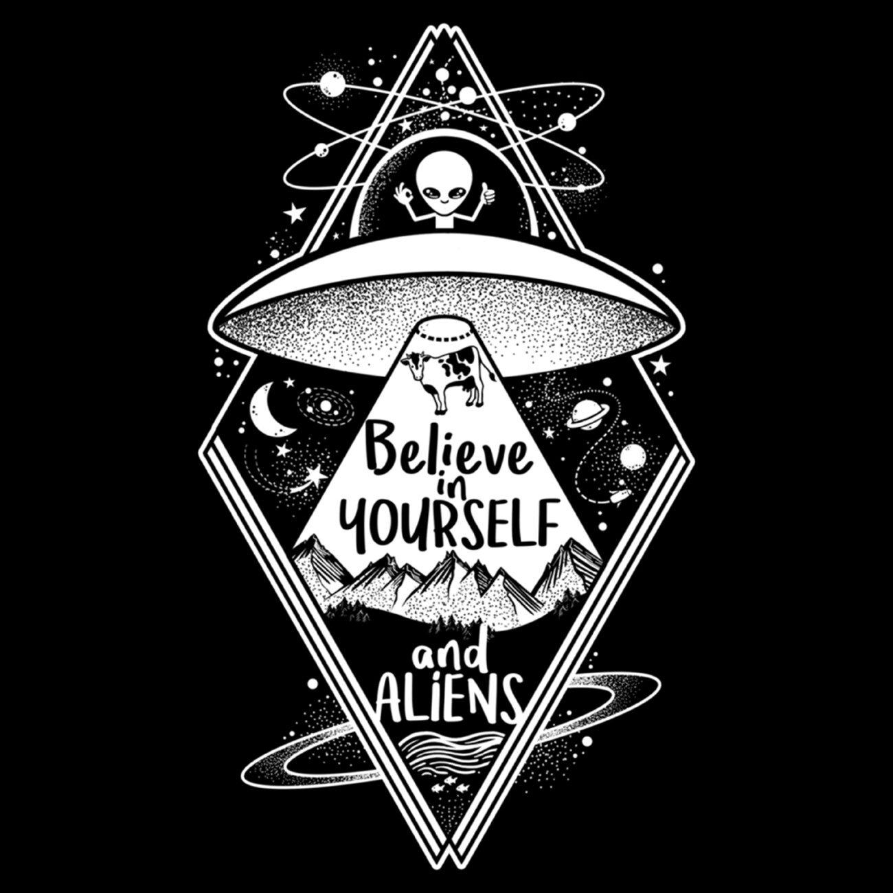 Believe in yourself and aliens Wall Mural | Buy online at Europosters