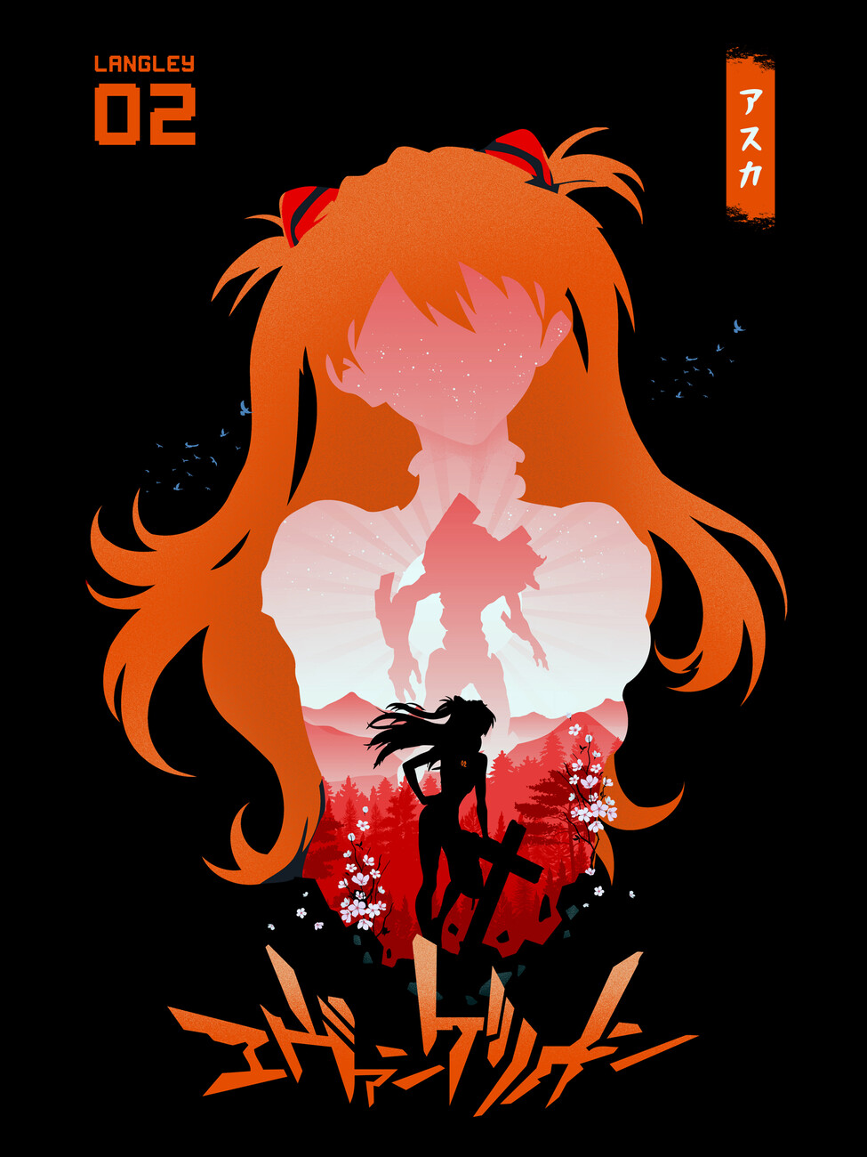 Poster, affiche neon genesis evangelion soryu asuka langley | Cadeaux