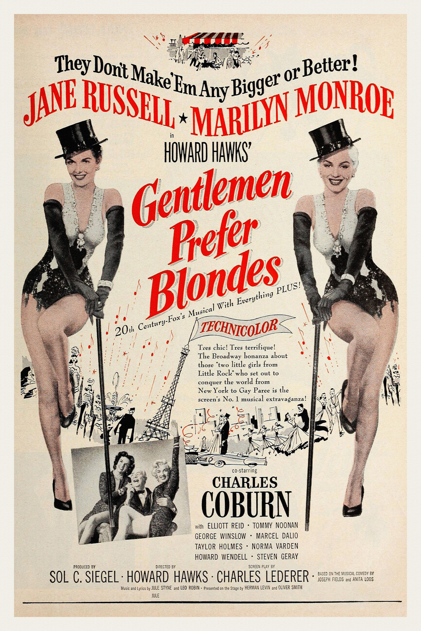 Fine Art Print Gentlemen Prefer Blondes / Marilyn Monroe (Retro Movie)