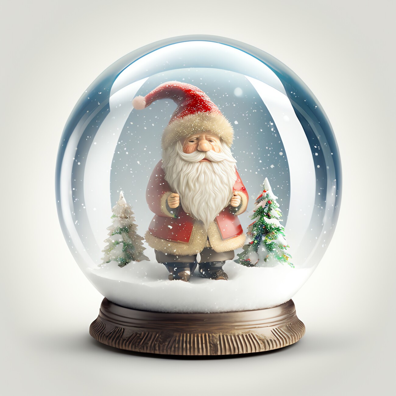 Wall Art Print | Christmas snow globe with Christmas gnome inside |  Europosters