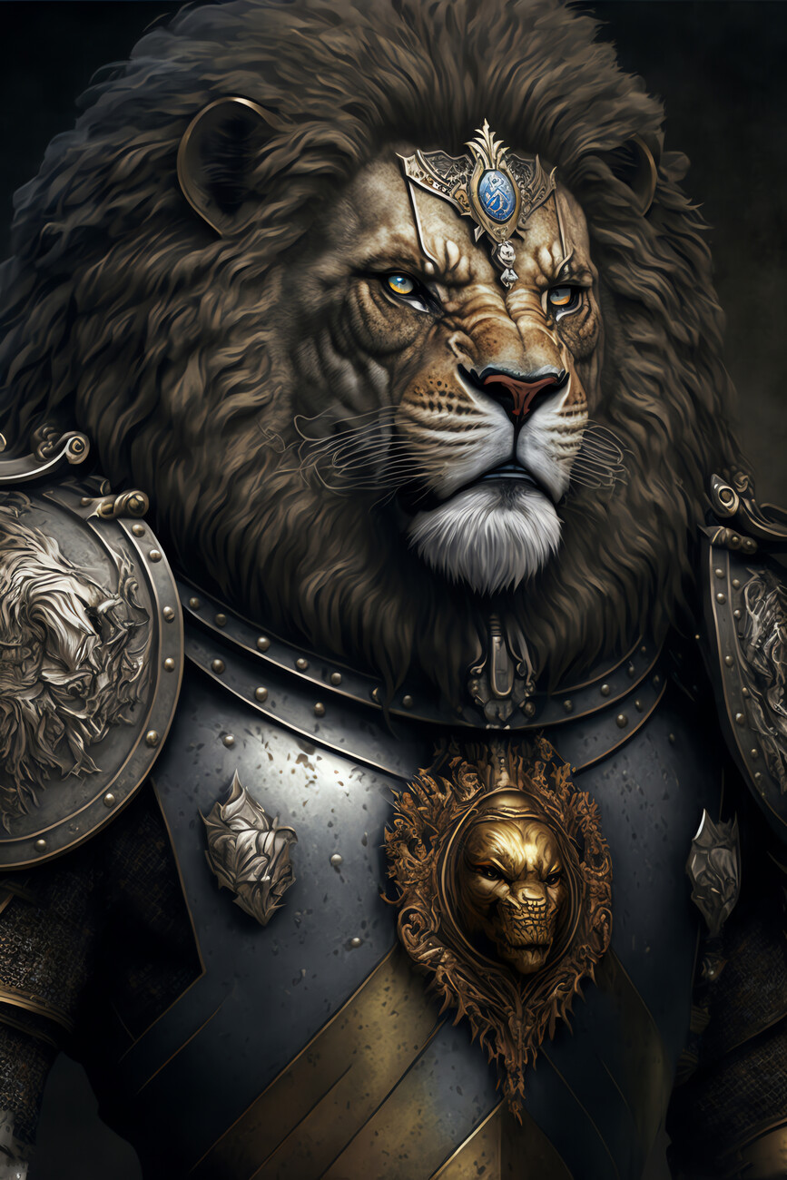 Wall Art Print | Lion with armor | Europosters