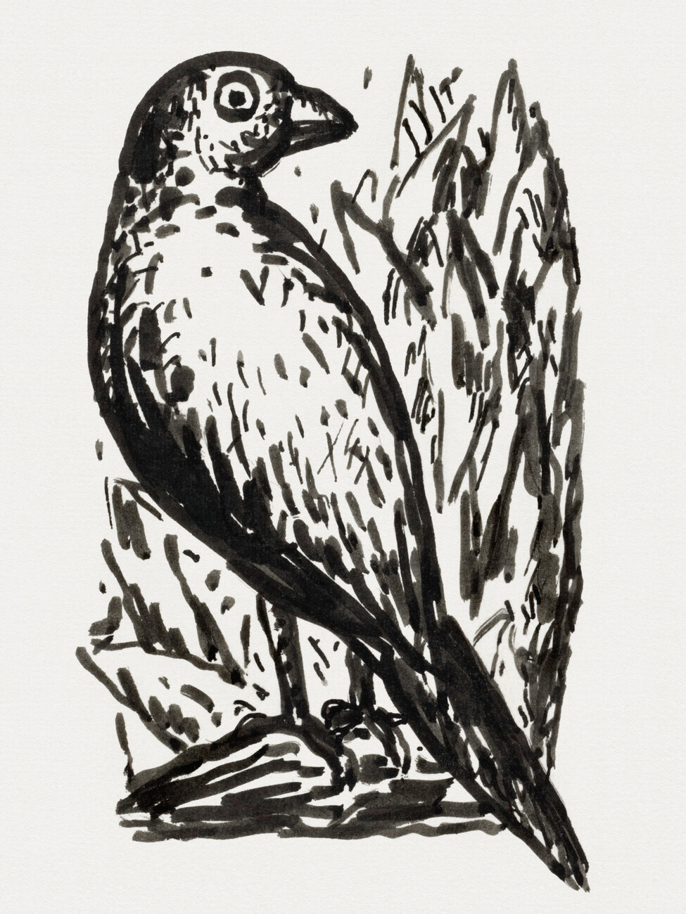 Obraz na plátně The Bird (Retro Monochrome Graphic) - Leo Gestel