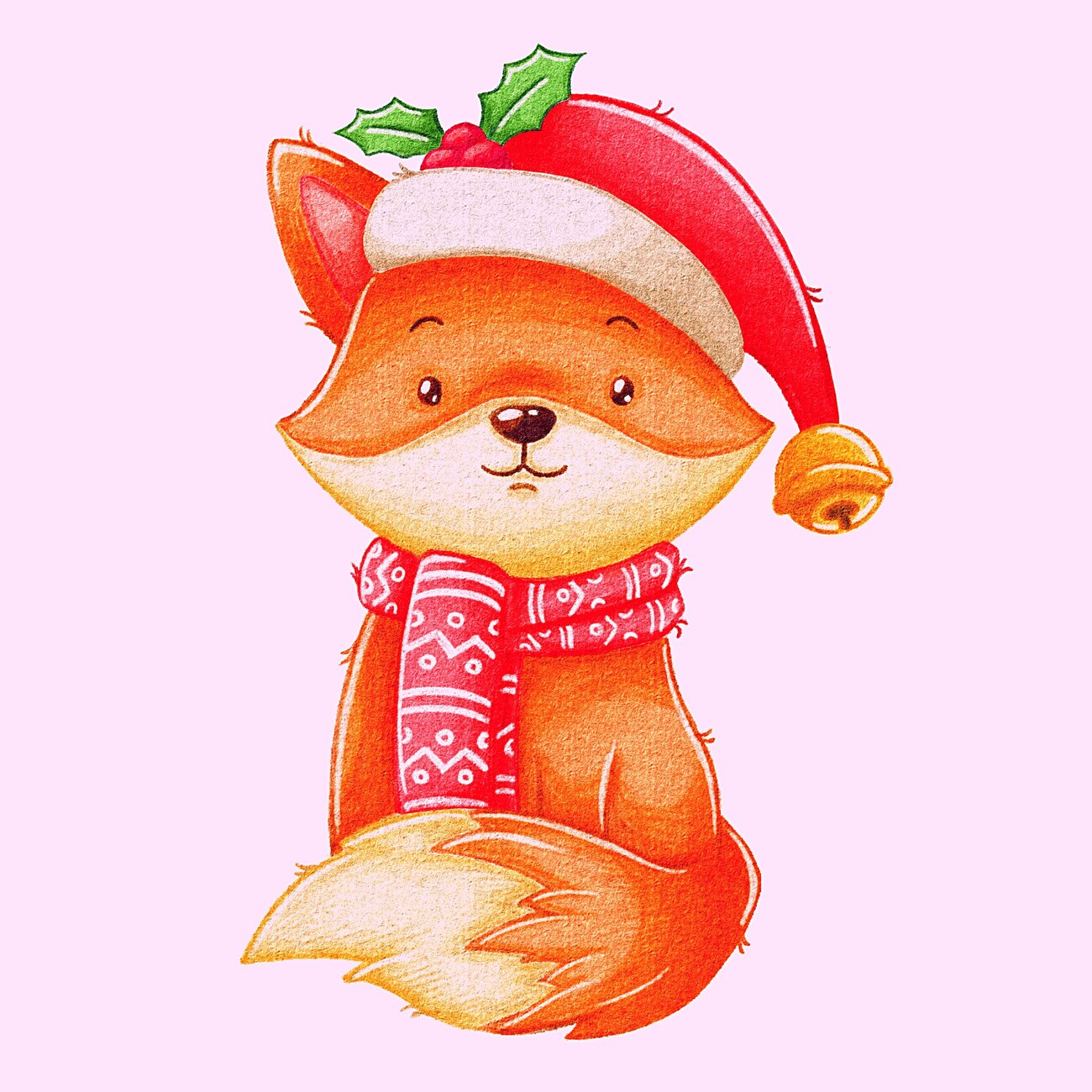 Umělecká ilustrace | Cute christmas watercolor fox. | Posters.cz
