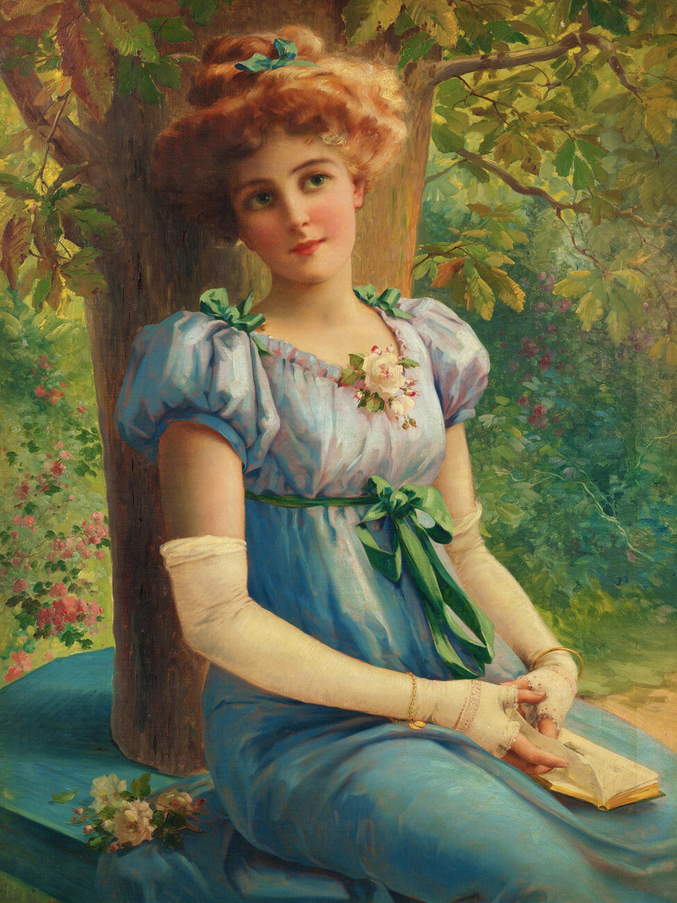 A Sweet Glance (Vintage Female Portrait) - Emile Vernon