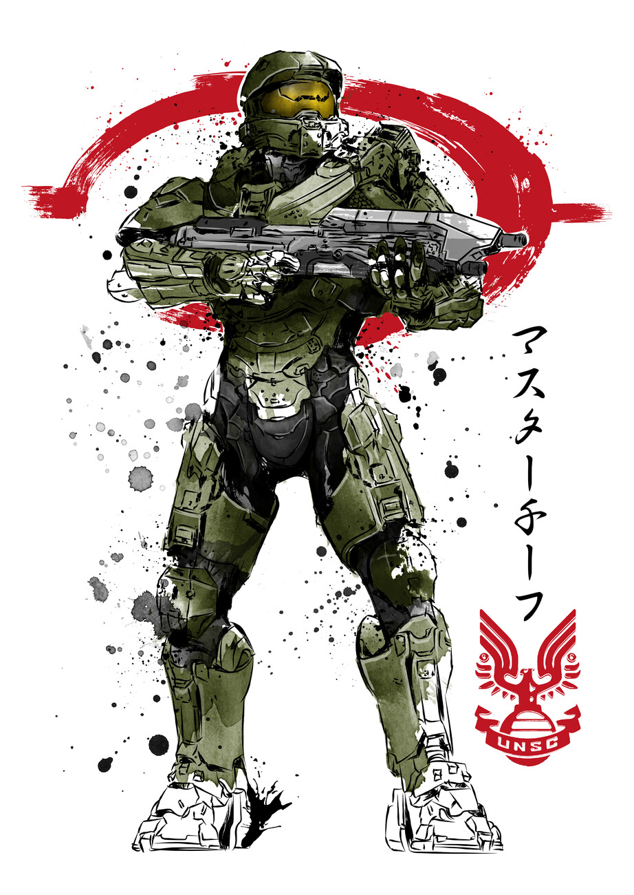 Art Poster Master Chief Watercolor