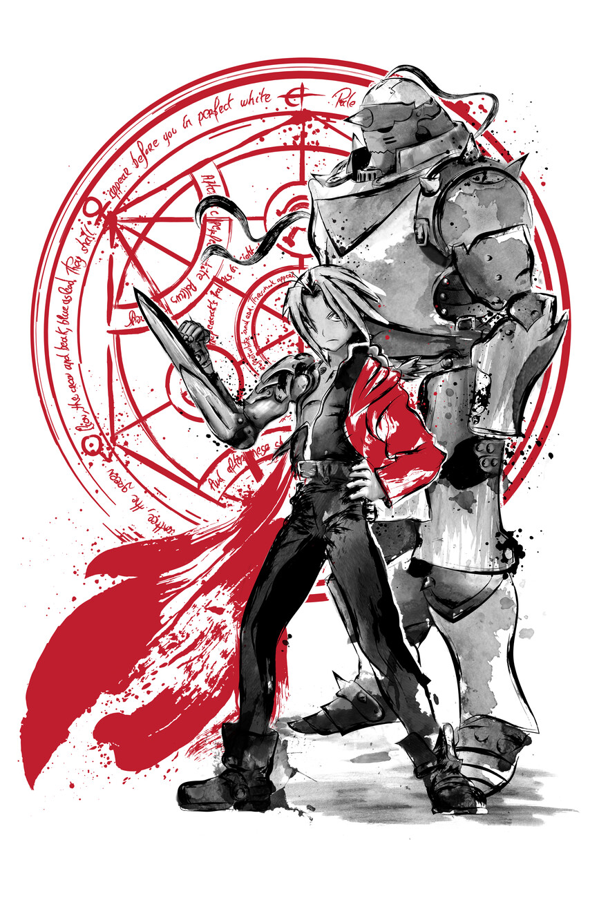 Fullmetal Alchemist Brotherhood Elric Brothers Anime Poster – My