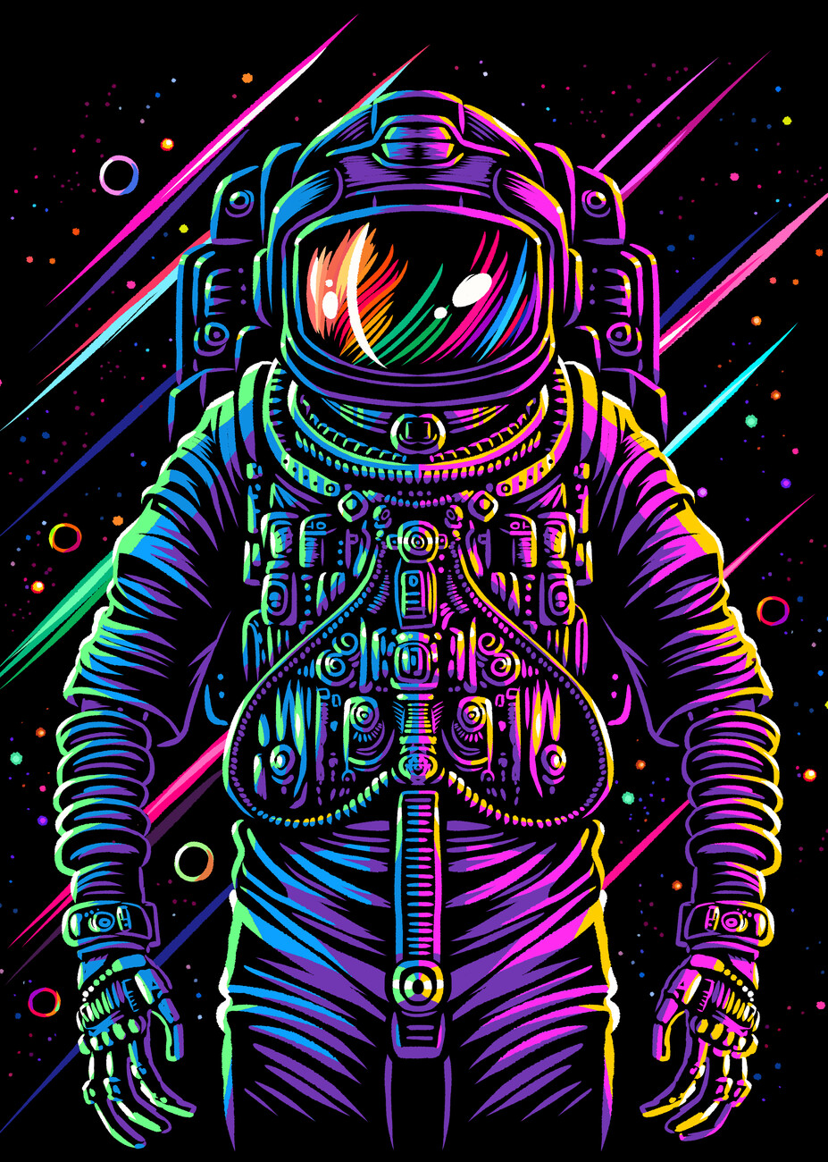 trippy astronaut art