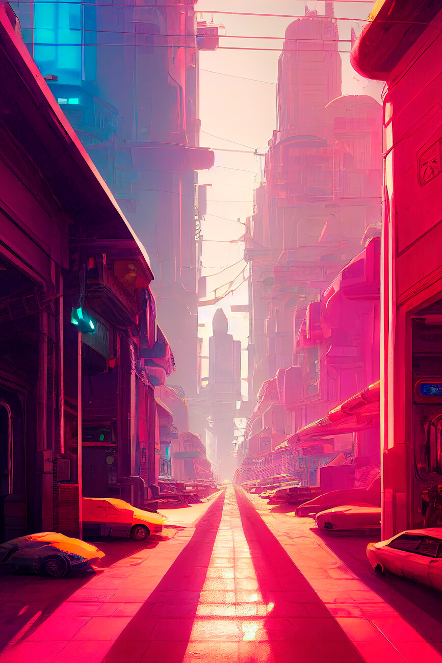 Cyberpunk Street Background